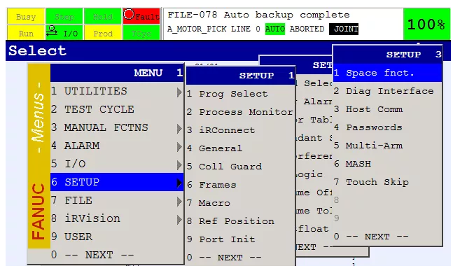 發(fā)那科機器人中Space fnct的實際應用和設置介紹